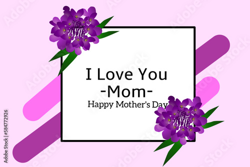 Mother's day greeting card. Mother's Day is celebrated on May 8. Vector banner with background isolated elements. Design for happy mother's day. Vector illustration.