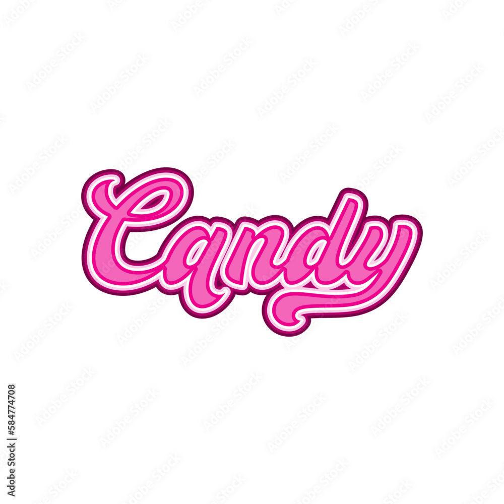 Fototapeta premium candy word typography design and text effect