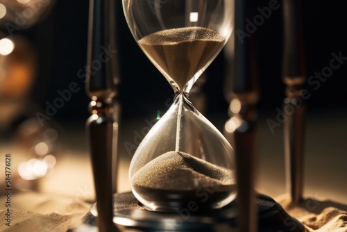 Hourglass Close up with Running Sand Inside