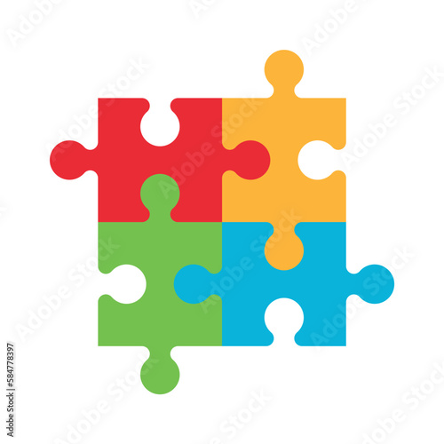 Colorful puzzle pieces icon for autism awareness day vector illustration