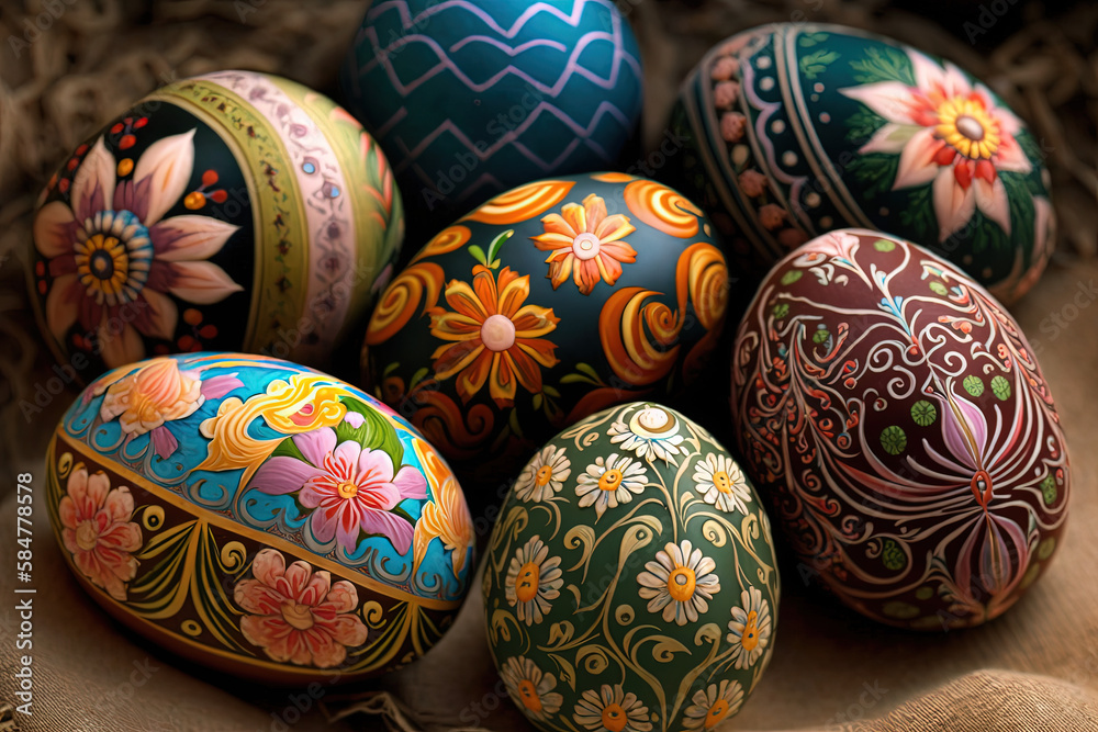 Pysanka egg writing. Ai generated.