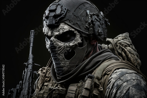 Soldiers frontier. Ai generated.