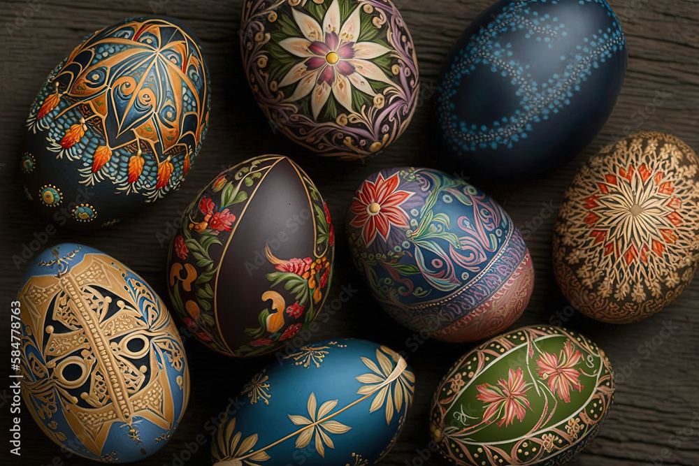 Pysanka egg writing. Ai generated. Pysanka egg writing. Ai generated.