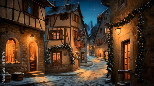 Fototapeta Naklejka Na Ścianę i Meble -  European city. Generative AI