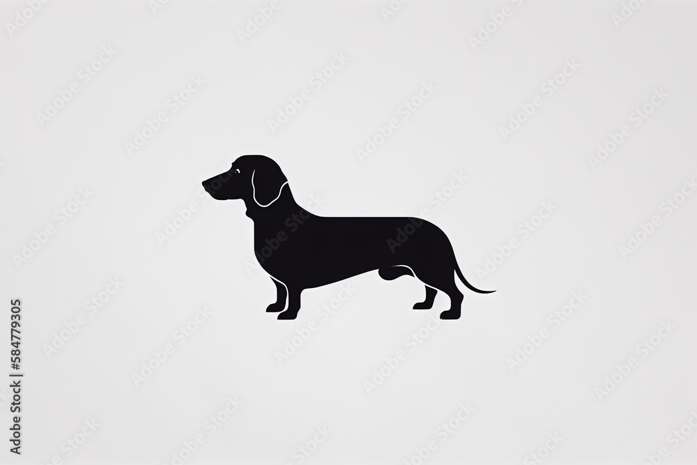 Logo of dachshund in minimalistic style. Ai generated. 