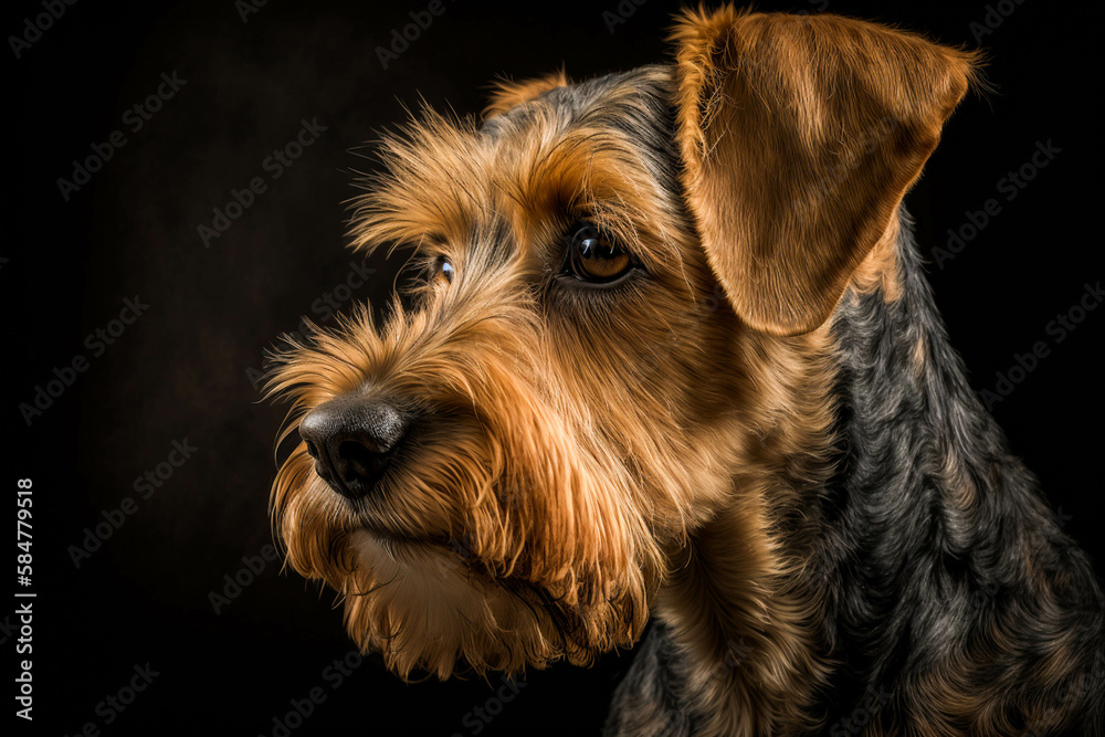 Welsh Terrier Dog - Brave, Loyal, and Adorable on a Dark Background Welsh Terrier Dog - Brave, Loyal, and Adorable on a Dark Background