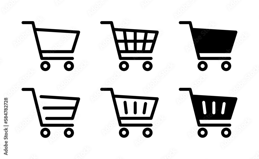 Shopping cart icon set