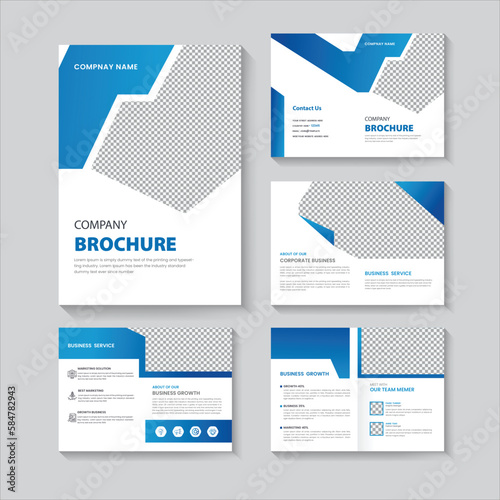 8 pages company profile brochure template or creative buiness bifold brochure design