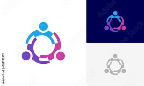 Community people, social community, human family, colorful community logo abstract design vector