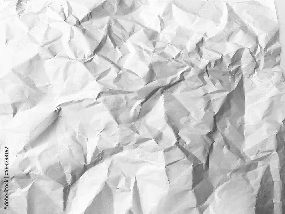 Fototapeta premium Crumpled paper background for copy space. Paper texture overlay for mockup
