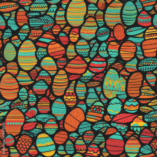 Seamless pattern "Easter eggs" AI generated
