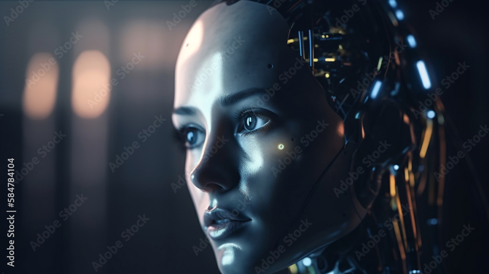 robotic woman - artificial -face -portrait robotic woman - artificial -face -portrait