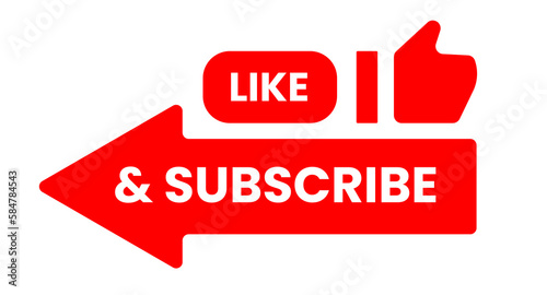 Youtube Subscribe button red color. vector illustration