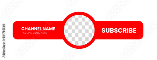 Youtube Subscribe button red color. vector illustration