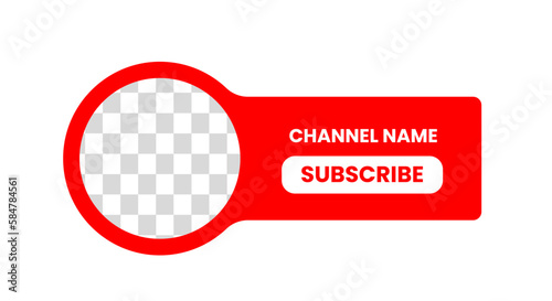 Youtube Subscribe button red color. vector illustration