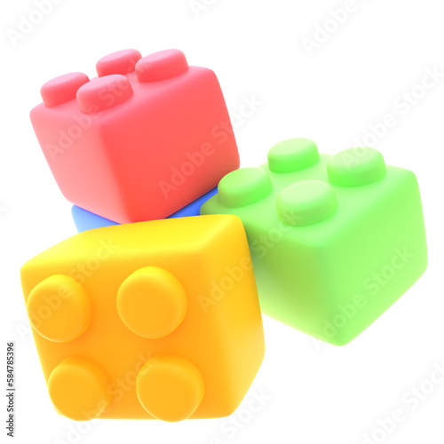Brick Block in 3D Rendered Graphic