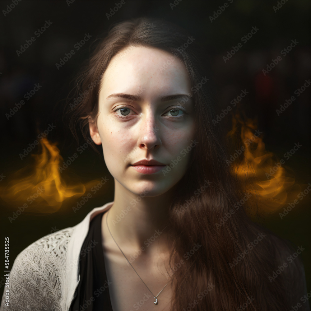  portrait of a beautiful, young woman, AI generated