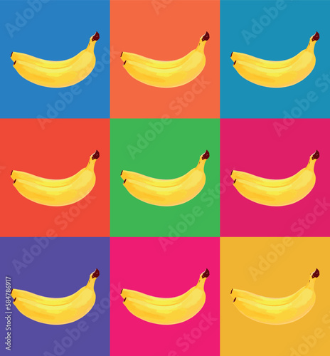 banana pop art retro illustration photo