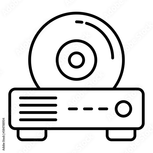 DVD Player Line Icon