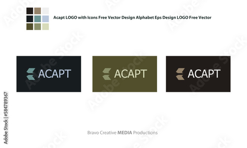 Acapt LOGO with Icons Free Vector Design Alphabet Eps Design LOGO Free Vector