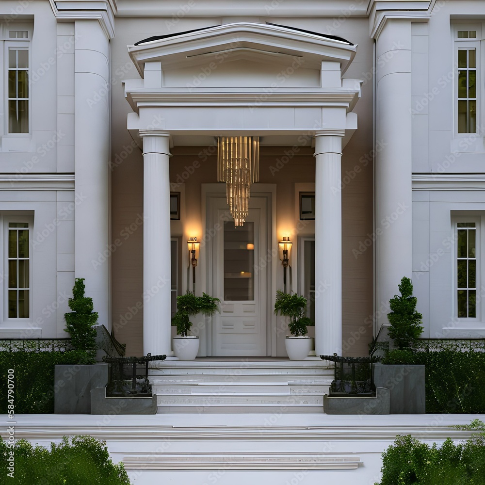 Obraz premium beautiful Neoclassical house323, Generative AI