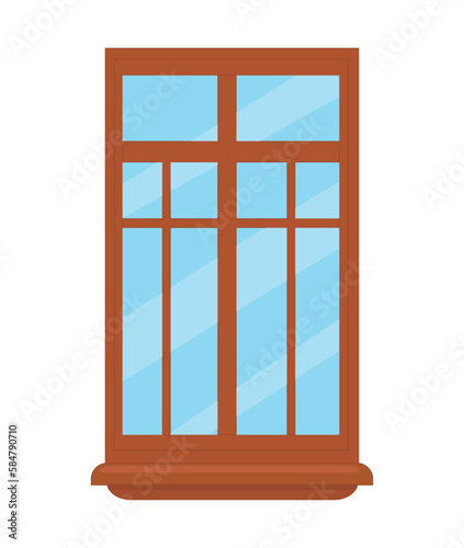 Vector of colorful window in flat style. Object for creating an interior.