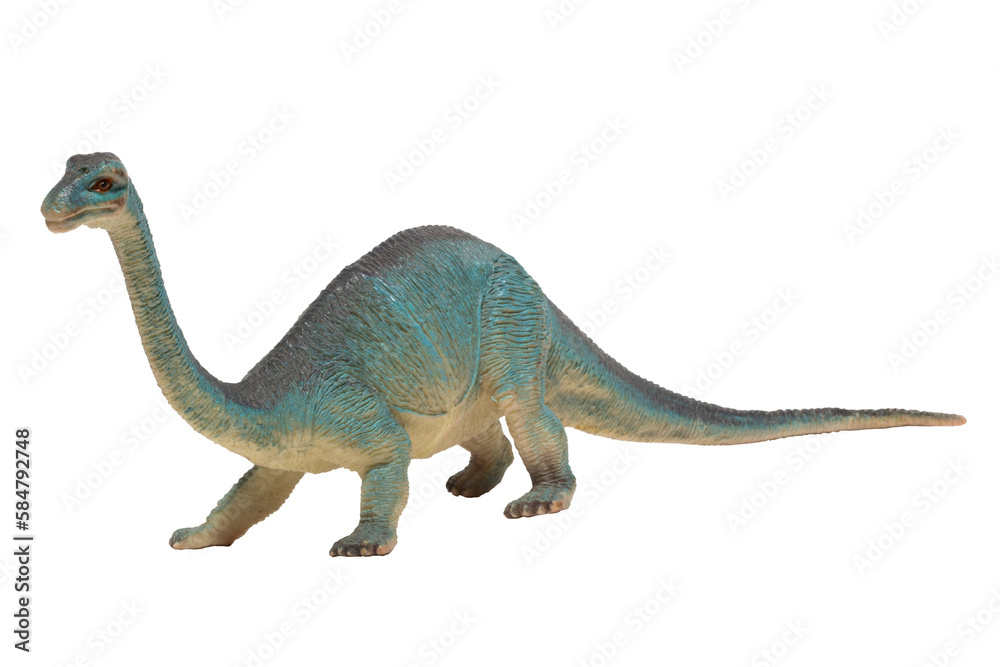 Fototapeta premium A long necked worn out toy dinosaur. Brachiosaurus.