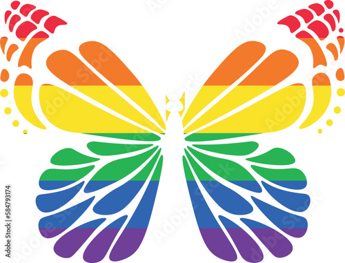 Butterfly in lgbt colors.
