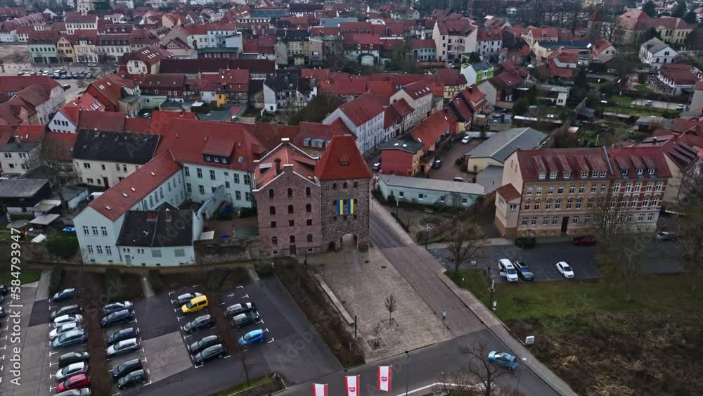 Aerial view of Stendaler Tor in Haldensleben , Germany Aerial view of Stendaler Tor in Haldensleben , Germany