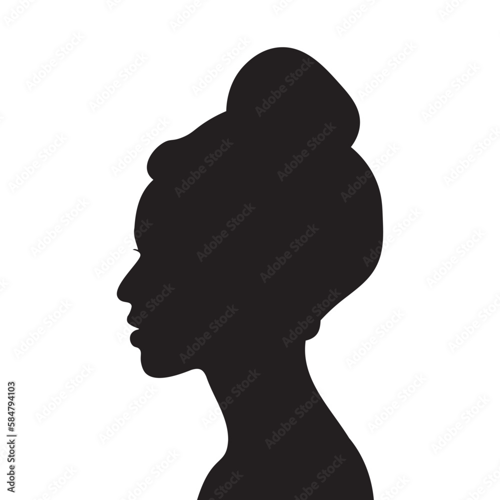 female black silhouette illustration vector