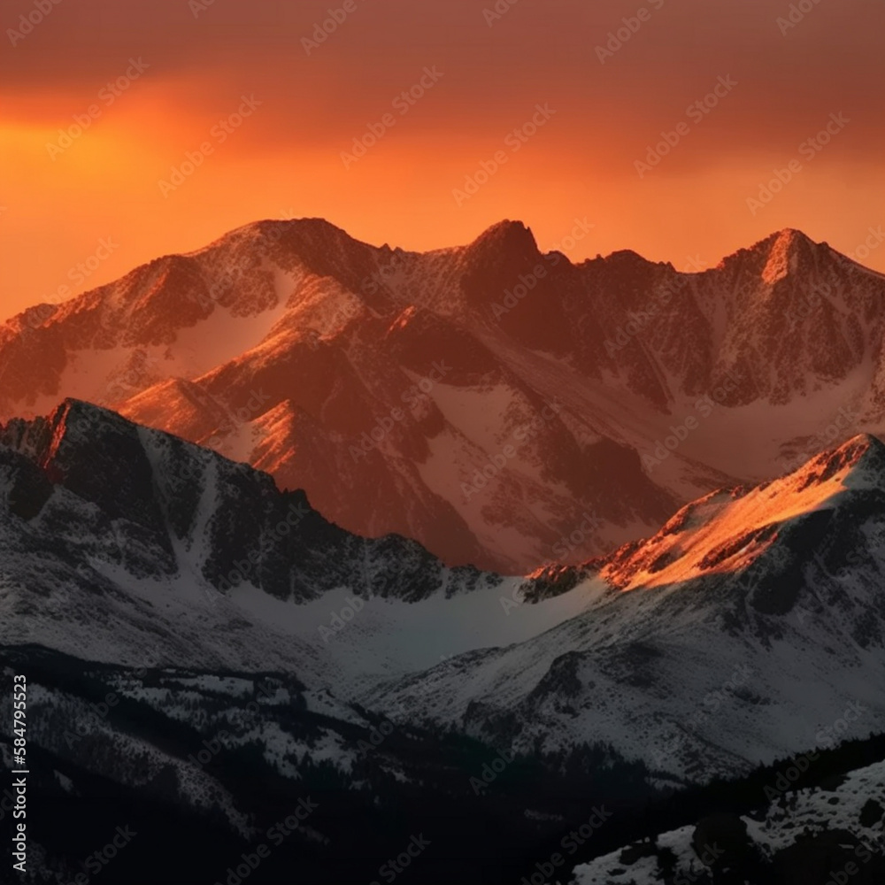 sunset in the mountains