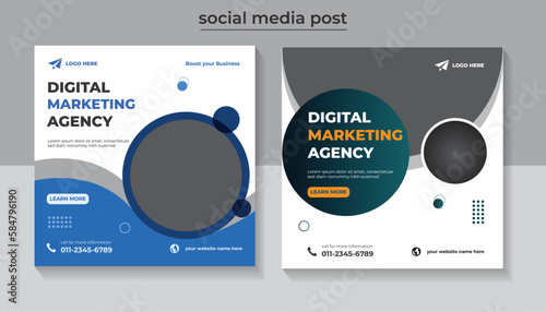 Business Digital marketing agency web banner for social media post template 