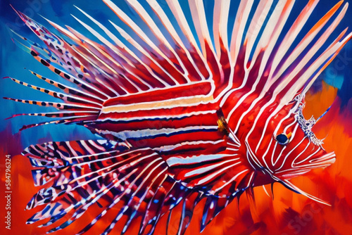 olpntng style, beautiful highly detailed photography of 1 fish, sharp focus, dramatic, dynamic, lighting, elegant, colorful, centered, harmony, beauty, Generative AI