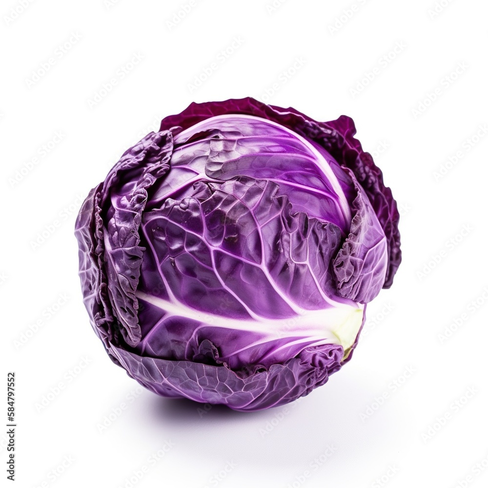 Obraz premium red cabbage isolated on white background