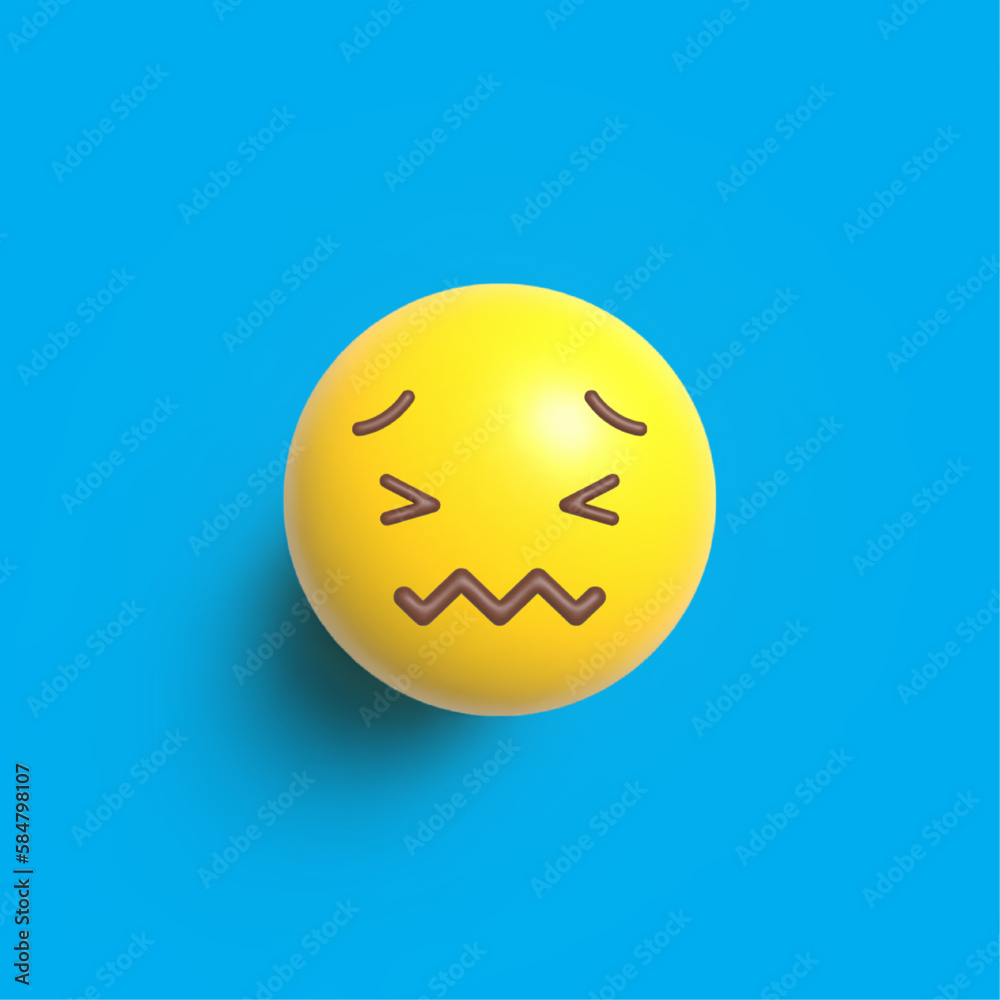 Confounded Face, Vector 3D Design Art Confounded Face, Vector 3D Design Art