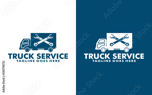 truck service logo vector , clean truck logo design 