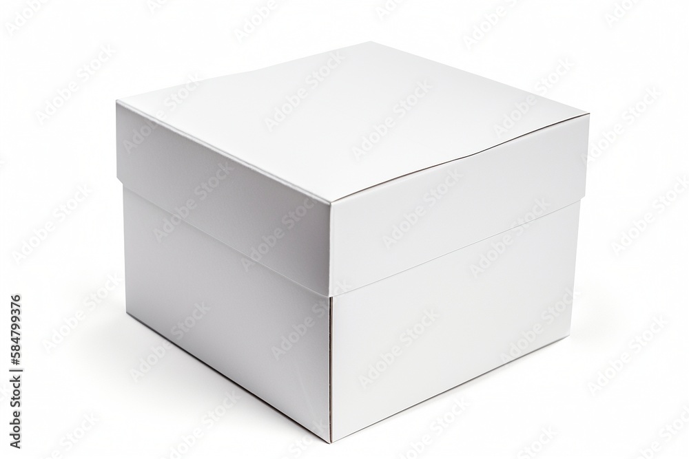 Isolated White Carton Box on White Background, Generative AI Isolated White Carton Box on White Background, Generative AI
