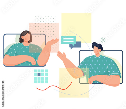 Digital Coomunication in Youth - Abstract Illustration