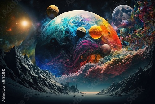 Primordial Universe In All Its Technicolour Glory Generative AI