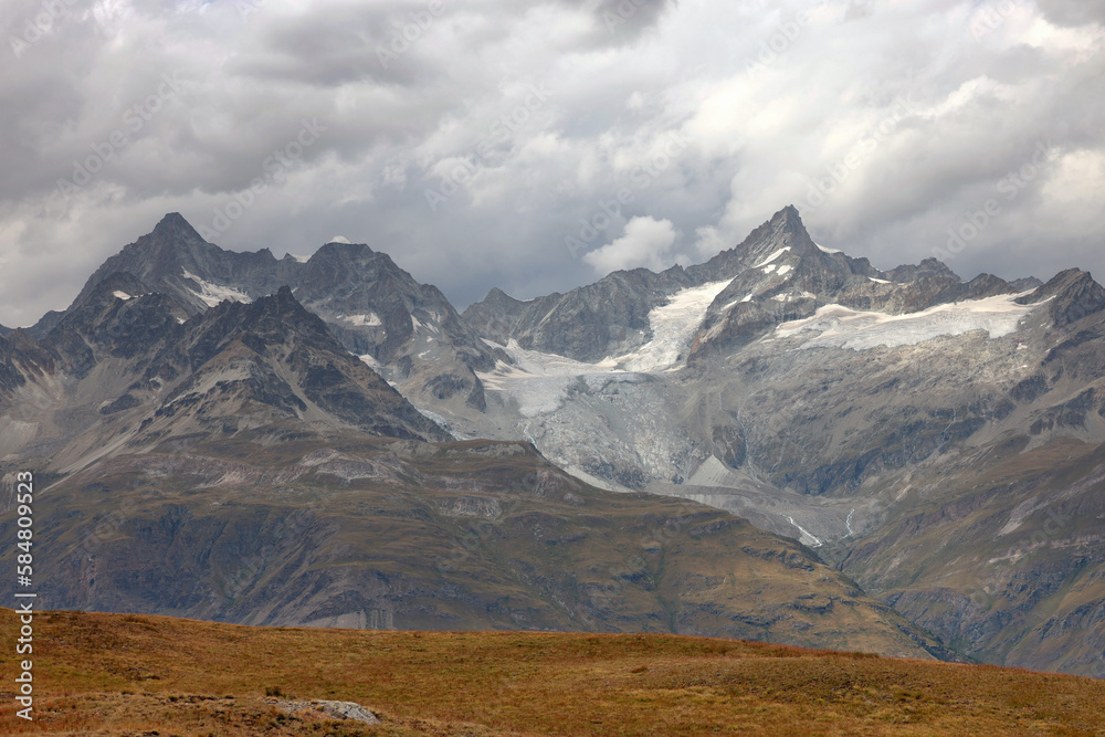 Alpine landscape in the Pennine Alps, Switzerland, Europe