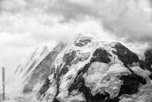 Panoramic view of the Pennine Alps in Switzerland, Europe 