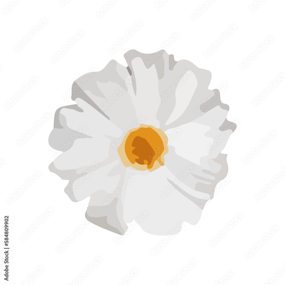 Vector watercolor chamomile flower icon. - obrazy, fototapety, plakaty 