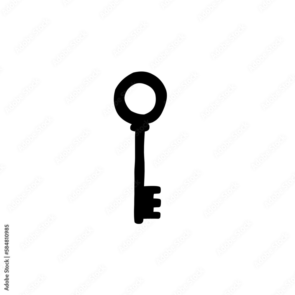 Old ornate key silhouette Old ornate key silhouette