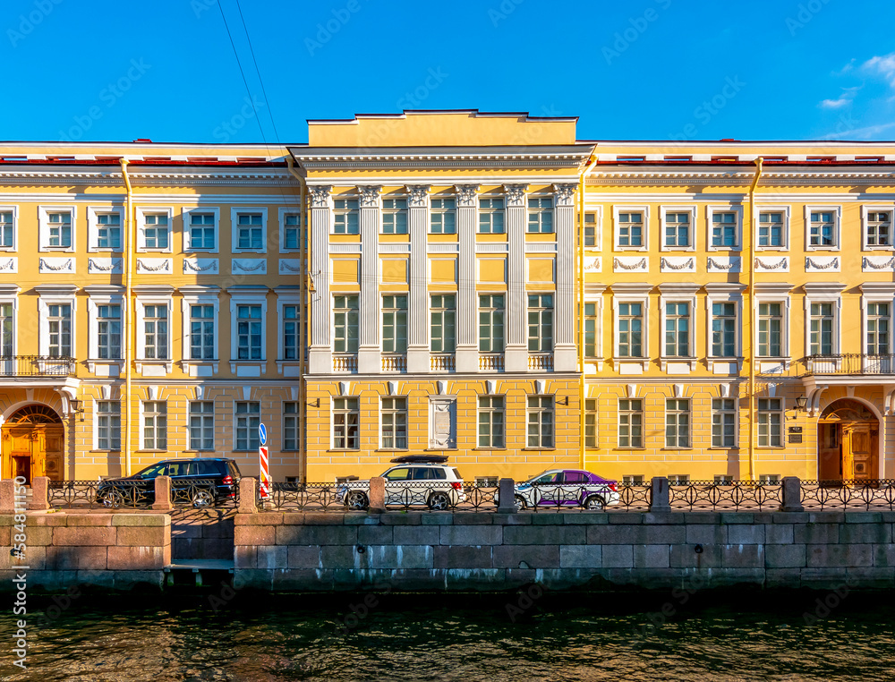 Pushkin Apartment Museum on Moika river embankment, St. Petersburg, Russia