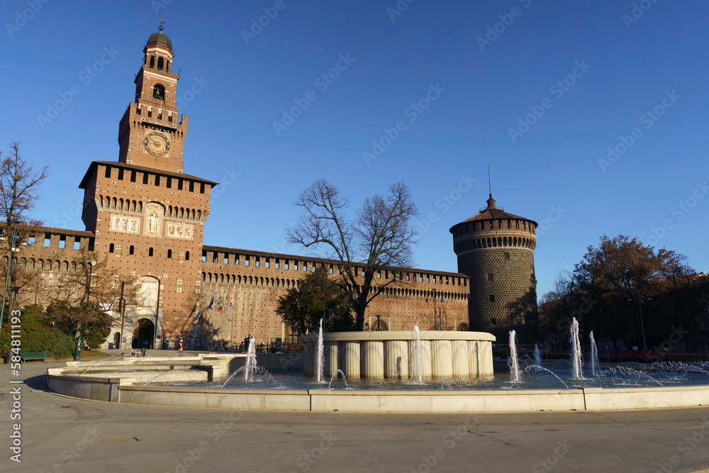 Milan: the castle known as Castello Sforzesco