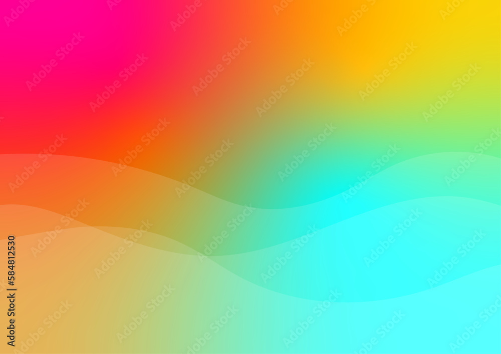Abstract summer background, colorful rainbow background with summer colors and abstract ocean waves - obrazy, fototapety, plakaty 