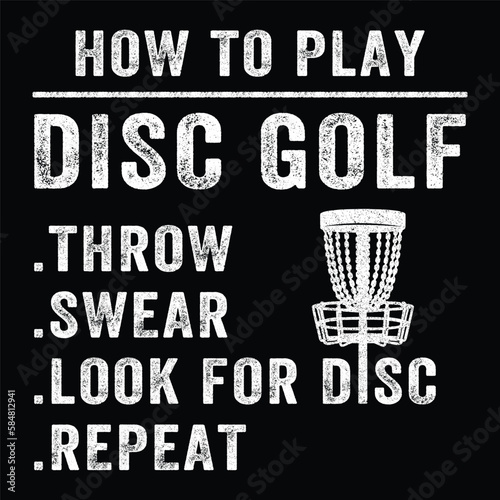 Disc Golf grunge vintage typography dad t-shirt design