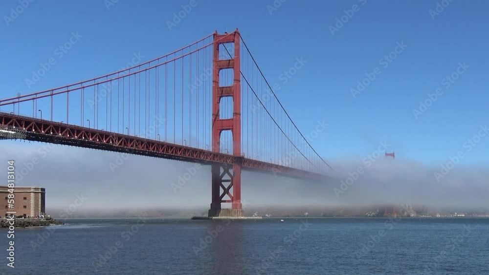 Static time lapse of the Golden Gate Bridge is a suspension-bridge spanning the one-mile-wide (1.6 km) strait connecting San Francisco Bay and the Pacific Ocean 4k high resolution quality footage Static time lapse of the Golden Gate Bridge is a suspension-bridge spanning the one-mile-wide (1.6 km) strait connecting San Francisco Bay and the Pacific Ocean 4k high resolution quality footage