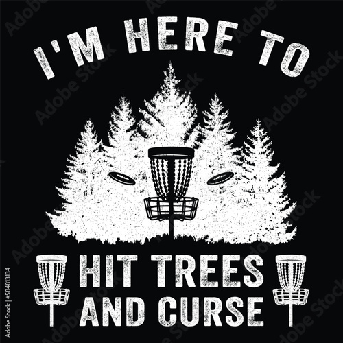 Disc Golf grunge vintage typography dad t-shirt design