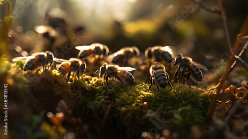 Bienen auf dem Waldboden © Johannes
